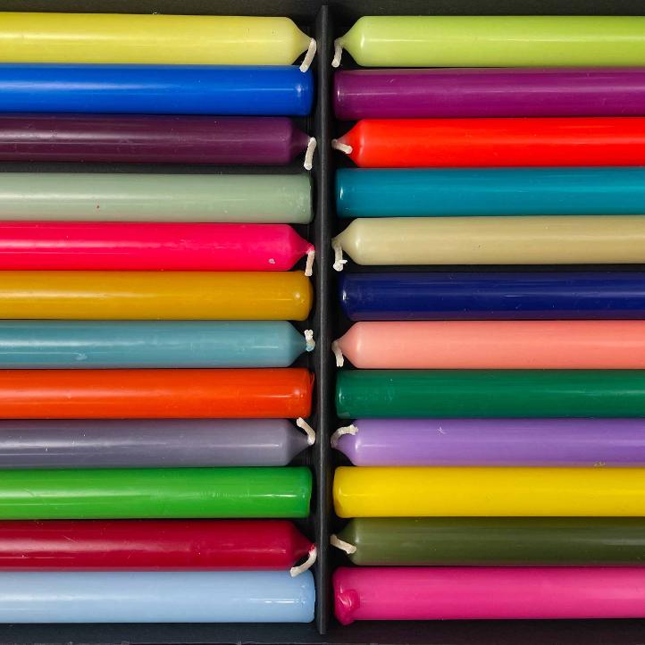 24 bunt gemischte Baumkerzen - 1