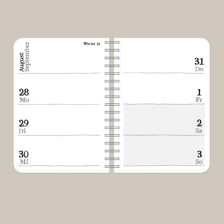 Agenda 2025 1 Woche auf 2 Seiten