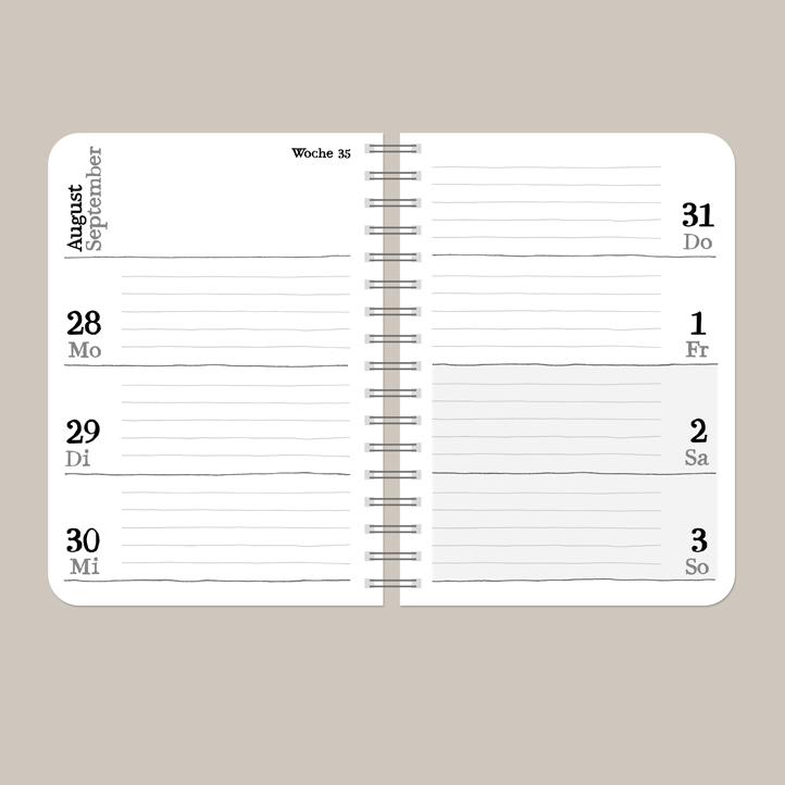 Agenda 2026 1 Woche auf 2 Seiten