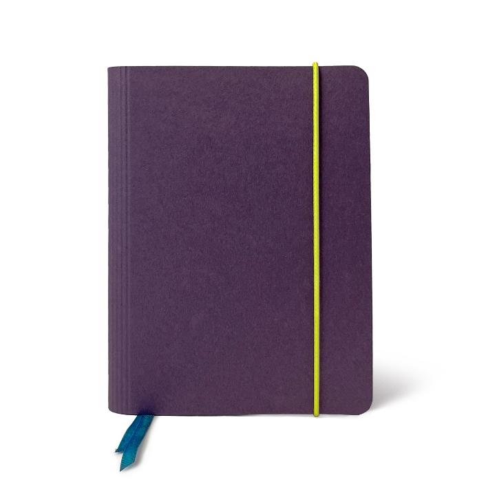 Agenda 2026 A6 mit Kartoneinband Aubergine – Limone