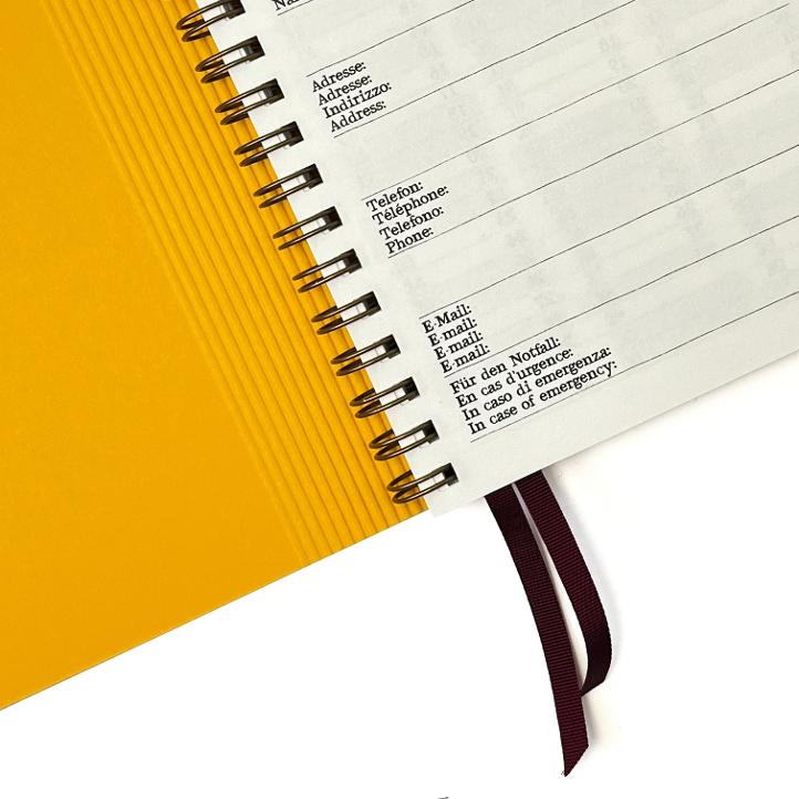 Agenda 2026 A6 mit Kartoneinband Petrol – Senfgelb - 0