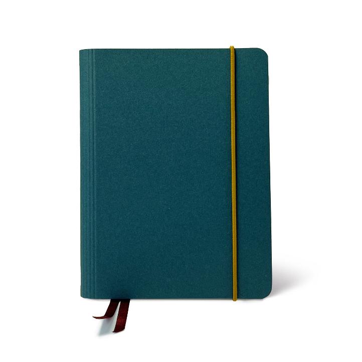 Agenda 2026 A6 mit Kartoneinband Petrol – Senfgelb