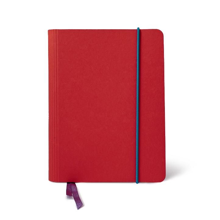 Agenda 2026 A6 mit Kartoneinband Rot – Dunkeltürkis