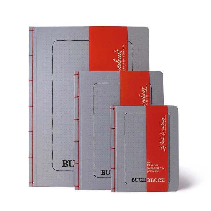 Buchblock mit Perforation LILA/orange – A5 - 0
