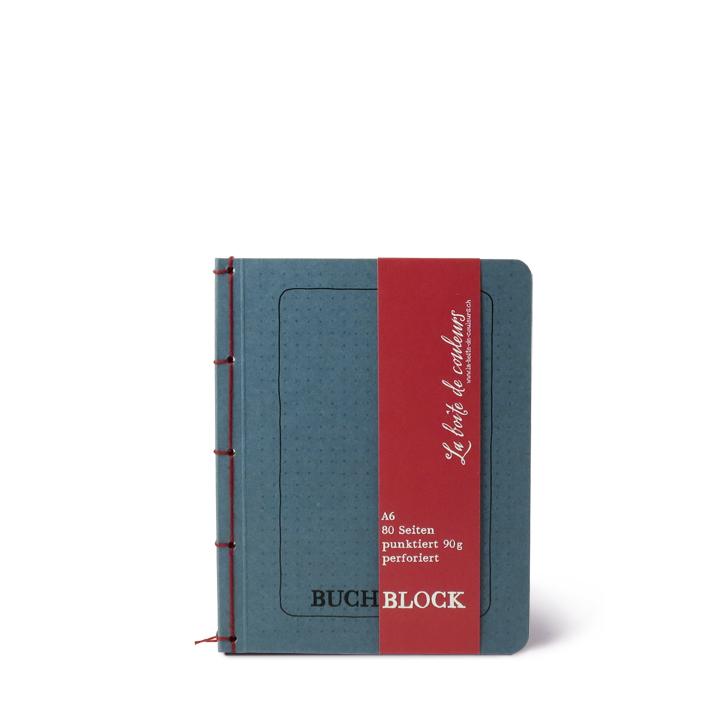 Buchblock JEANSBLAU A6