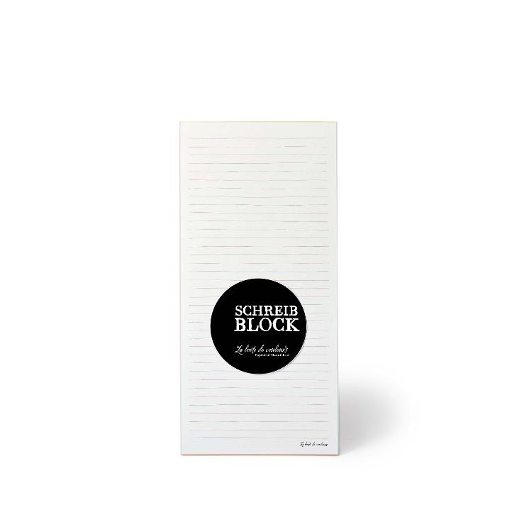 SchreibBlock schmal, liniert mit 4-farbigem Farbschnitt