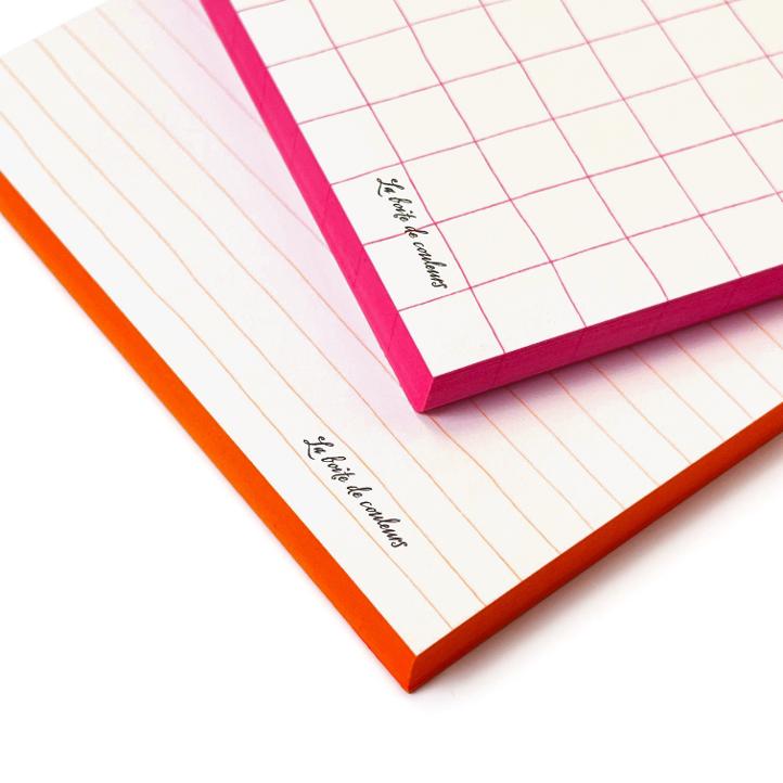 SchreibBlock A4 NeonPink, kariert mit Neon-Farbschnitt