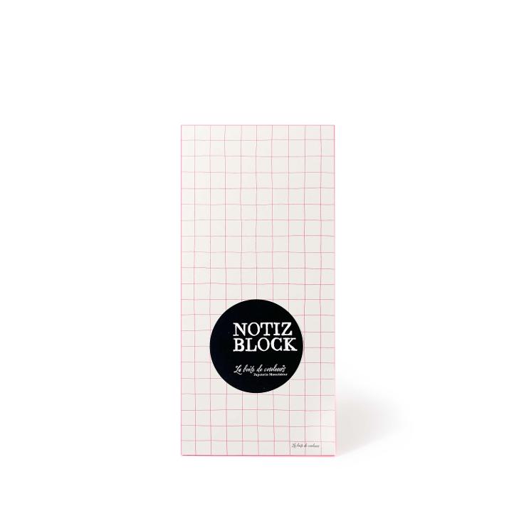 SchreibBlock schmal NeonPink, kariert mit Neon-Farbschnitt