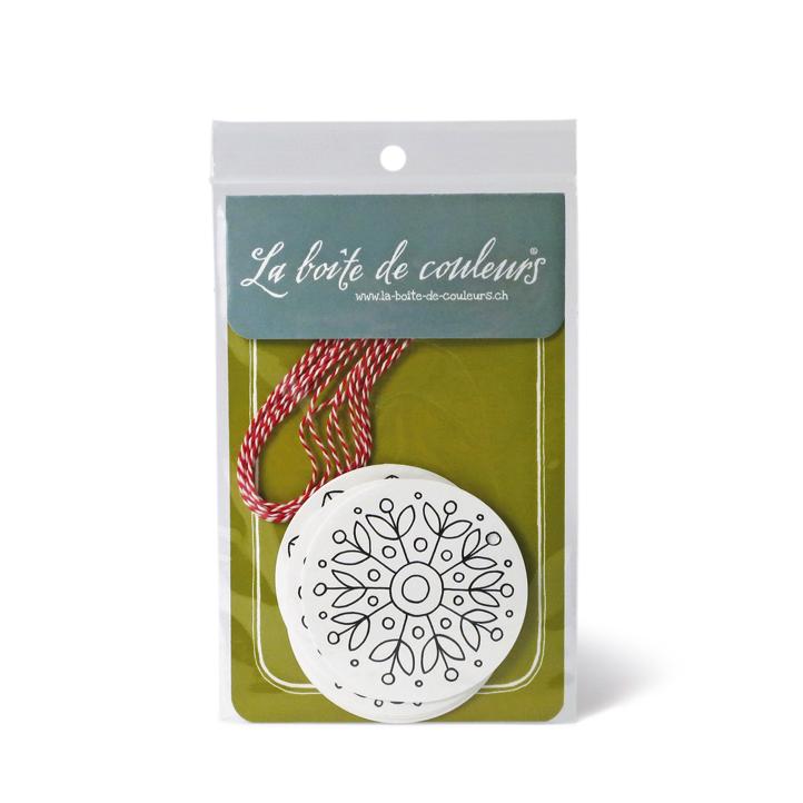 RundEtiketten Blumen sw