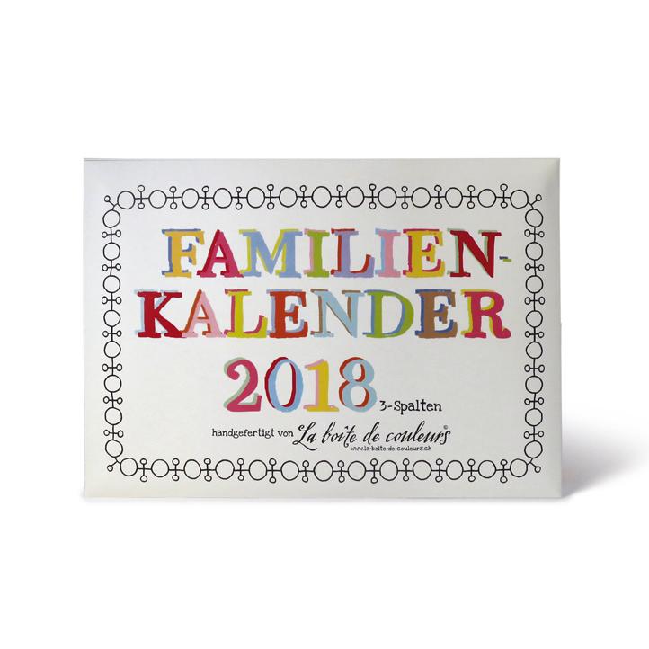 Familienkalender 18 3 Spalten 3063 Familienkalender Kalender La Boite De Couleurs