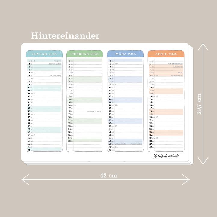 Grosser Jahres-Wand-Kalender 2026 - 2