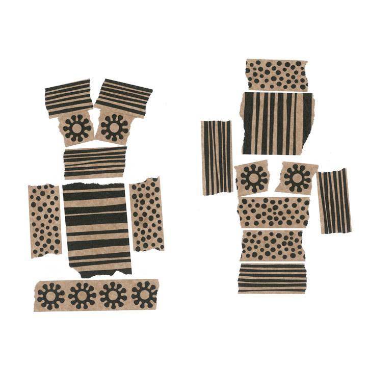 Papier-Klebeband Eco Doppelkreise - 1