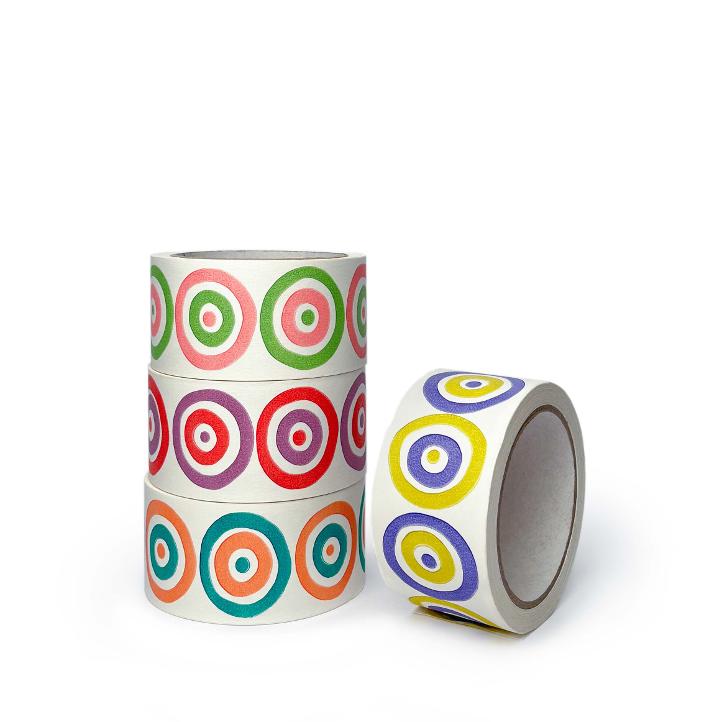 PapierKlebeband Eco Kreise rot / flieder - 0