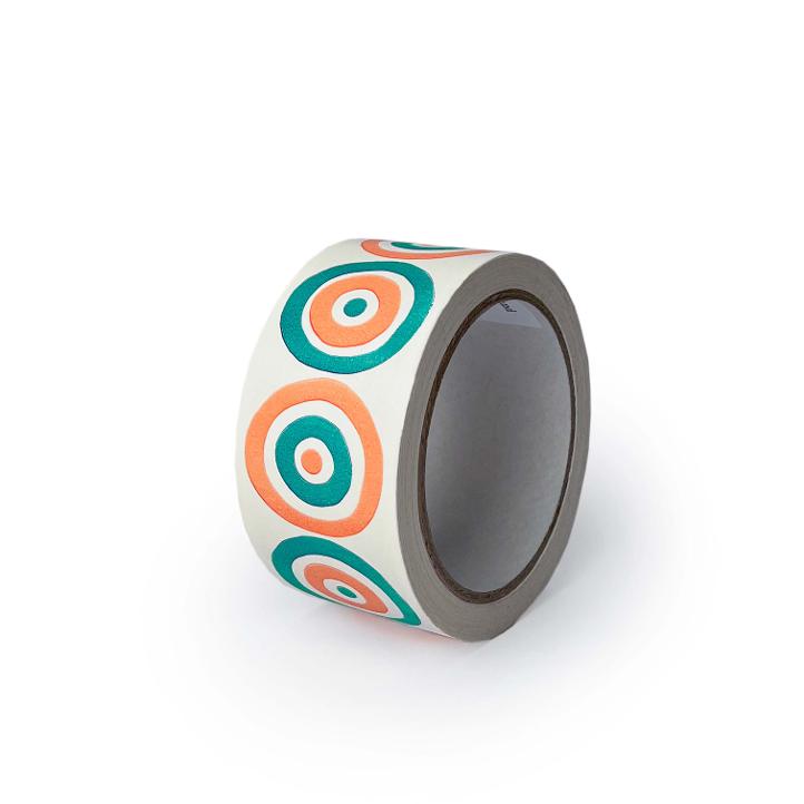 PapierKlebeband Eco Kreise coral / dunkeltürkis