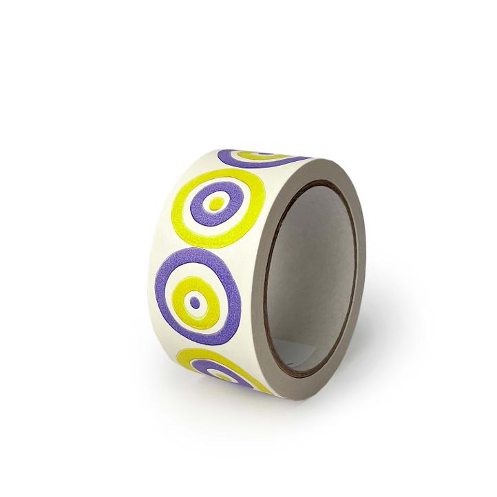 PapierKlebeband Eco Kreise senf / lila