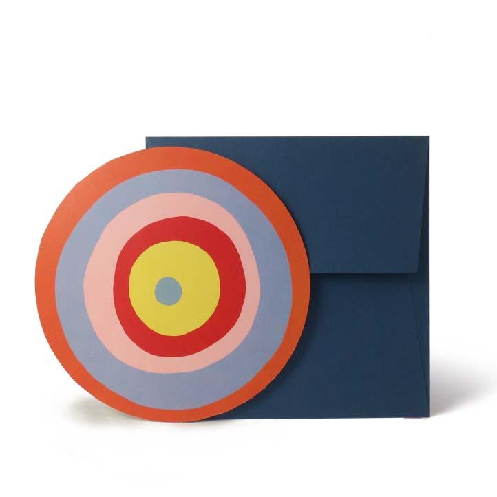 Rundkarte mit Couvert blau