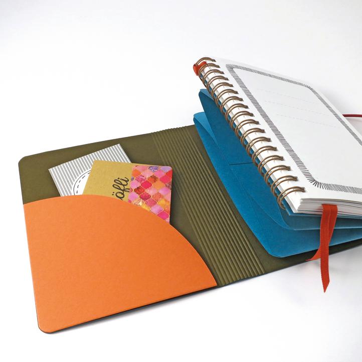 Traveler`s Notebook A6 mit Kartoneinband OLIVE – TÜRKIS - 2